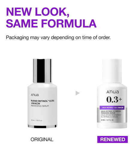Anua Retinol 0.3% + Niacinamida 5% Antienvejecimiento Todo Tipo De Piel Noche