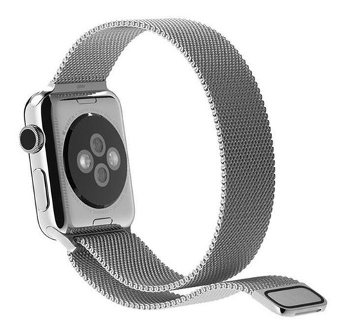 Correa Magnética De Acero Para Apple Watch 42mm Plateado
