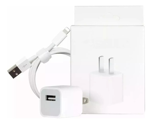 Cargador Carga Usb 5w Adaptador Para iPhone 5 6 7 8+cable
