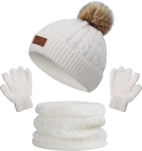 Gorro Invierno Para Niños,conjunto Bufanda Y Gorro Guantes