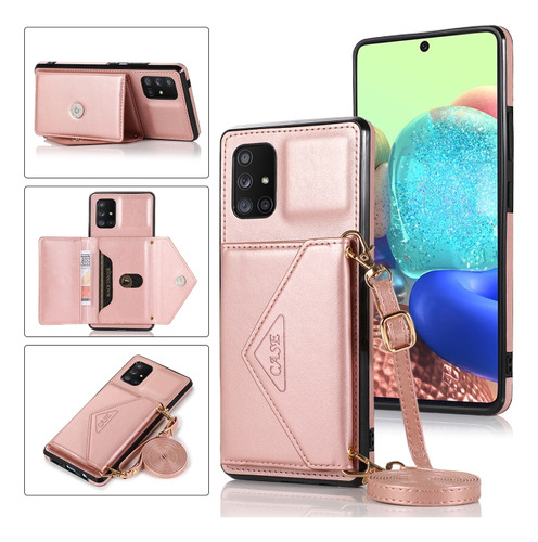 Funda Multifuncional En Oro Rosa Para Samsung Galaxy A71 4g