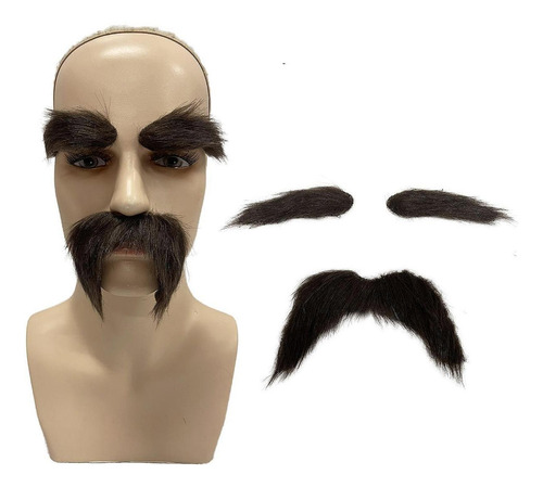 2x Bigotes Y Cejas Postizas Postizas, Facial Postizo Para