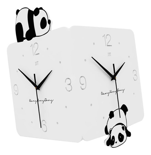 A Reloj De Pared De Esquina, Arte De Pared, Panda De Dibujos