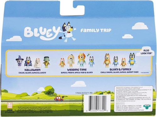 Bluey Family Trip Set De 4 Figuras
