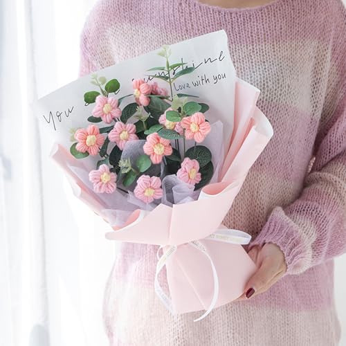 Flores De Ganchillo Completadas, Ramo Tejido A Mano, Kit De