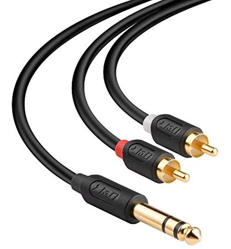 Jyd Cable De 6.35 Mm A 2rca, Cable Rca Enchapado En Oro [ser