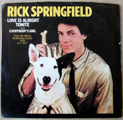 Rick Springfield Love Is Alright Tonite Simple Single 1981