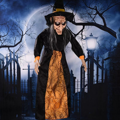 Bruja Colgante De Halloween Con Ojos Rojos, Bruja De Grito