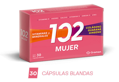 102 Mujer Vitaminas Minerales Suplemento 30 Capsulas