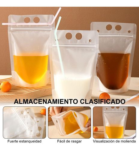 Ff 100 Bolsas De Bebida Con Pajita, Bolsas De Bebida,