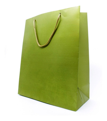 20 Sacolas De Papel Para Presente - Dourada 27x22 Cm