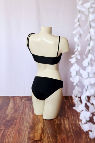 Traje De Baño De Mujer De 2 Piezas (top Y Bottom Negro)