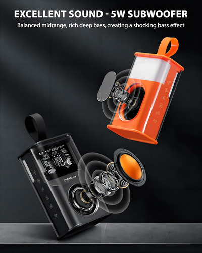 Alto-falante Bluetooth portátil Jamelo, mini fios transparentes 110v