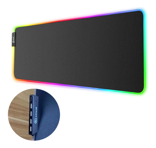 Mouse Pad Gamer 4 Hub Luz Rgb Efectos Usb Xinua 80x30 3mm