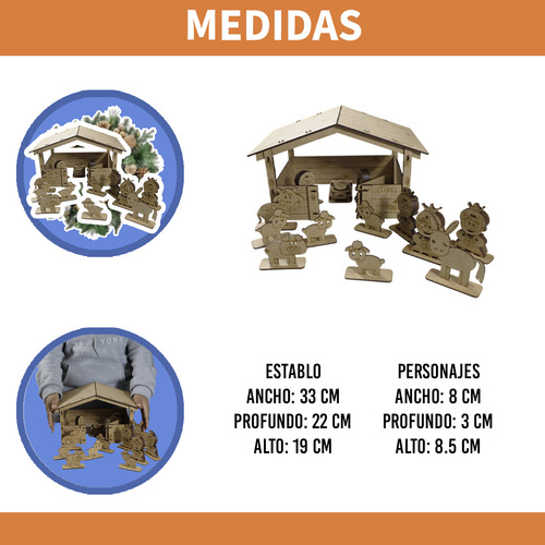 Nacimiento 3d Armable Mdf 3 Mm Rockkings 13 Figuras