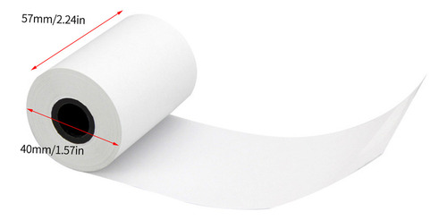 4 Rollos Papel Térmico 57x40mm Blanco Impresión Clara For C