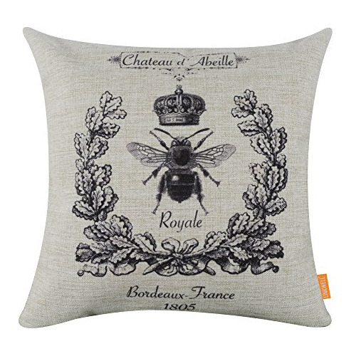 Funda De Almohada Negra Abeja Reina 18x18 Pulgadas, Fun...