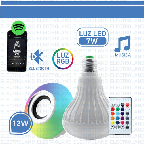 Lampara Led Rgb 220v Parlante Bluetooth Colores Foco Oferta!