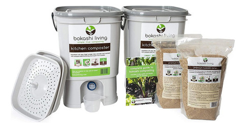 Bokashi Kit De Inicio De Compostacion (incluye 2 Cubos Bok