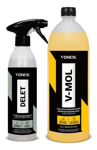 Delet Limpador Pneus + V-mol Shampoo Desengraxante Vonixx