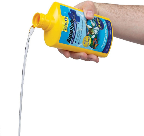 Imagen 2 de 10 de Tetra Aquasafe Plus 250ml Acondicionador Acuario Anticloro