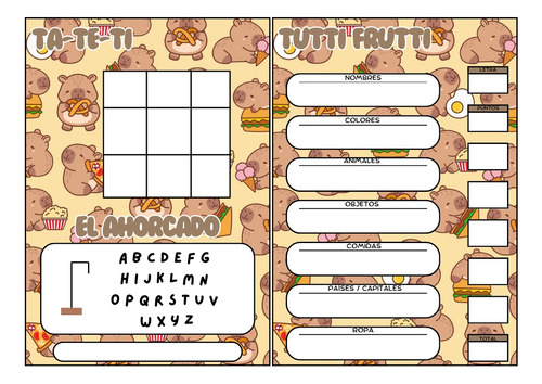 Kit Imprimible Souvenir Tutti Frutti Juego Borrable Editable