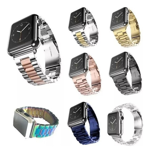 Correa Acero Iwatch Para Apple Watch 42 Y 38 Mm + Color Plata