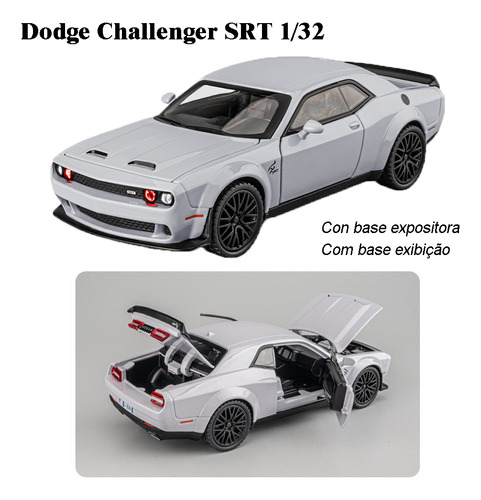 Dodge Challenger Srt Miniatura Metal Coche Con Luz Y Sonido