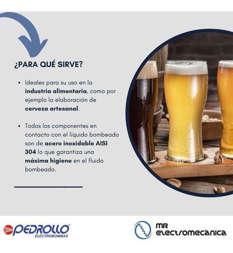 Imagen 2 de 10 de Bomba Centrífuga Cerveza Artesanal Pedrollo Cpm 158 St4