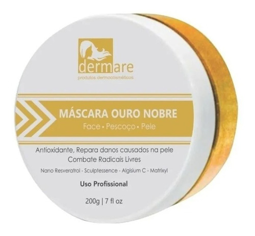 Máscara Tratamento Facial Ouro Nobre Amarela 200g Dermare