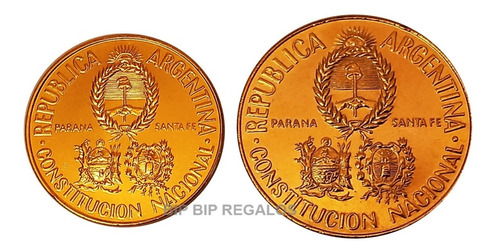 Argentina Set Convención Constituyente 2 Y 5 Pesos C Oro 24k