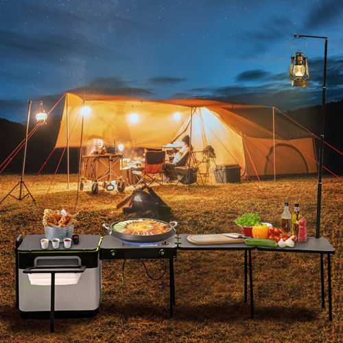 Vevor Cocina Movil Para Exterior Caja Campamento Portatil Al