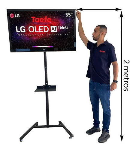Suporte Multivisão Pedestal-class de chão para TV/Monitor de 19" até 56" preto