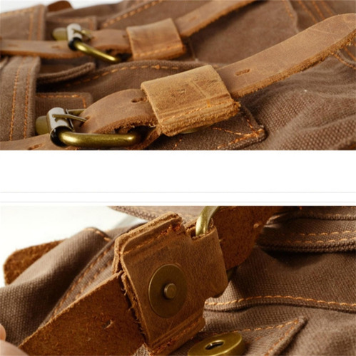 Bandolera Vintage De Lona De Piel, Bandolera Grande