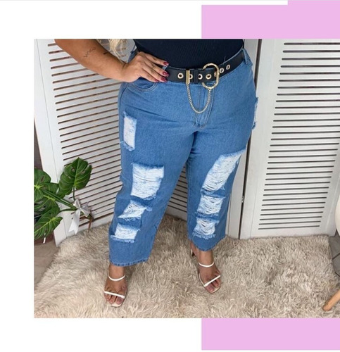 Imagem 6 de 7 de Lançamento Calça Jeans Mom Plus Size 46 Ao 54 Super Estilosa