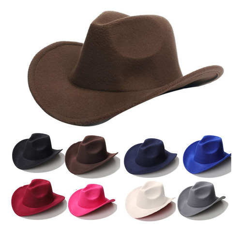 Sombrero Vaquero Unisex Moda Resistente Atractivo Versatil Cafe 57-60cm