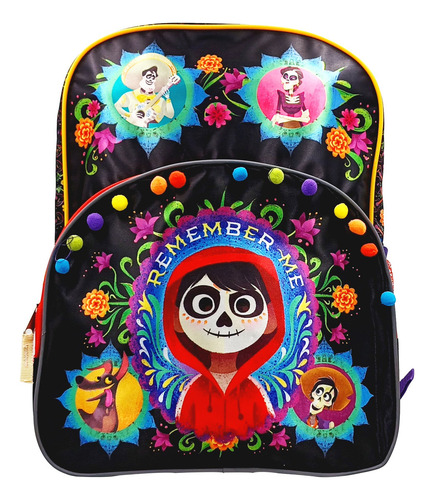 Disney Pixar Mochila Coco 40l Para Niños Negro