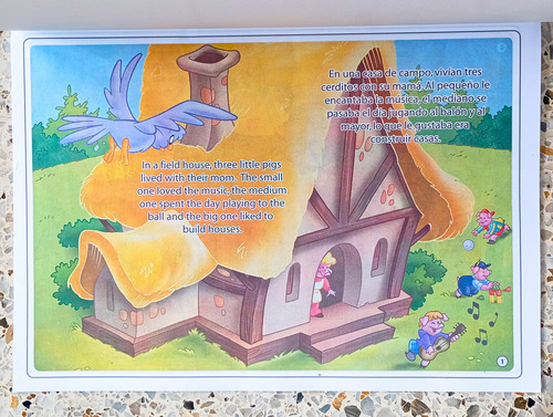 Los 3 Cerditos Cuento Infantil Para Colorear Español Ingles