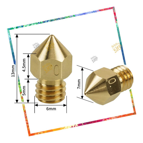 Nozzle Mk8 Alto Flujo Clon Cht 0,4mm 1,75mm Creality Ender