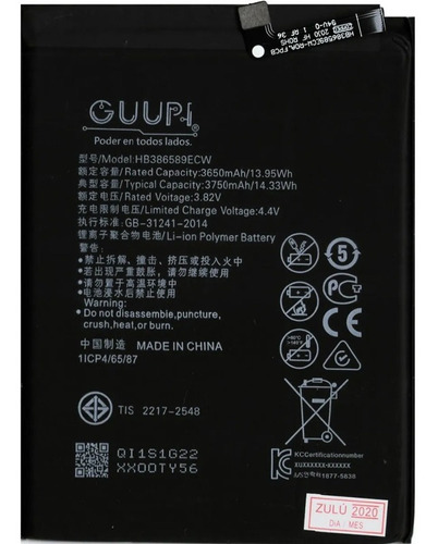 Nuevo 100% Original Batería para Huawei Honor 8X HB386590ECW 