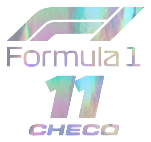 Sticker 11 Checo Perez Formula 1 Tornasol F1 Vinil Estampado