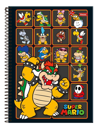 Caderno Super Mario 1 Matéria Univ Espiral Foroni Capa 4