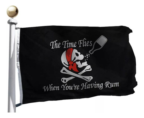 Bandera The Pirate Time Flies When You Have Rum 1.5 X 0.9 M Pirata