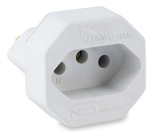 Pino Adaptador De Tomada Modelo Antigo 15a Branco Force Line