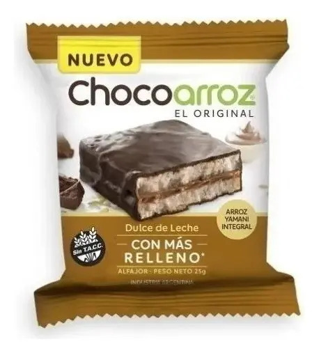 Alfajor de Arroz Dulce de Leche Chocoarroz 22 Gr