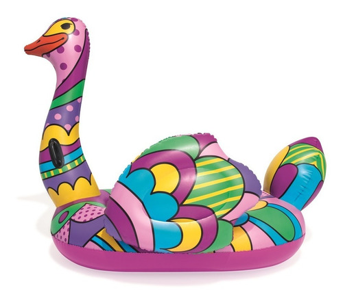 Imagen 3 de 8 de Flotador Avestruz 190cm Multicolor Inflable Bestway 41117