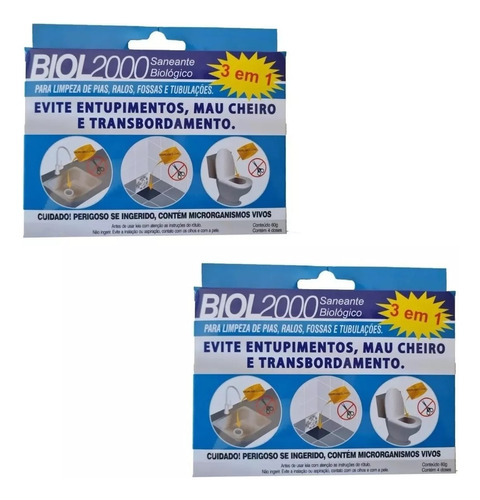 2x Desentope Biologico Microorganismos Vivos 60g - Biol 2000