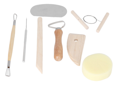 Kit De Herramientas De Cerámica De Madera De Doble Cara, 8 P