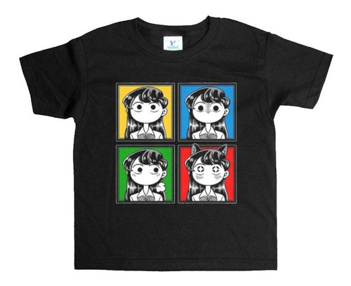 Remera Negra Niños Komi San Can't Communicate R112