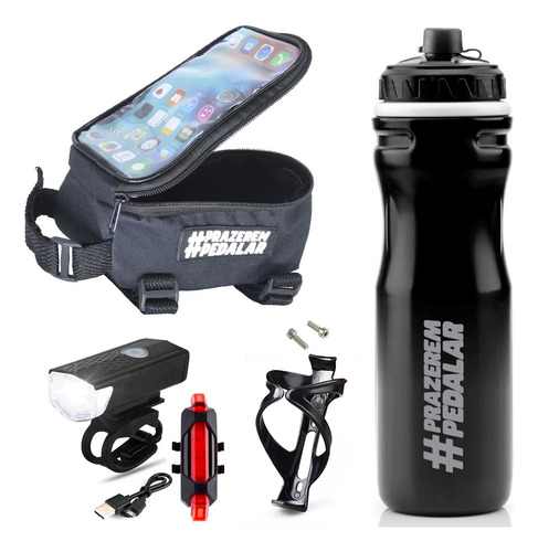 Bolsa Porta Celular Bike Farol Lanterna Garrafinha Suporte